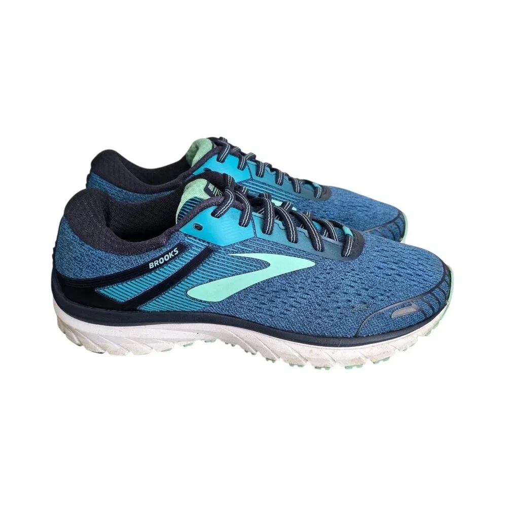 Brooks Adrenaline GTS 18 Sneakers Womens Size 9.5 Wide Teal Blue Running Shoes